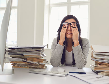 Stress, Anxiety and Depression Stressed Woman At Work